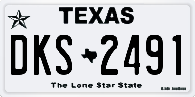 TX license plate DKS2491