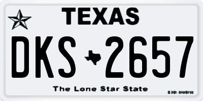 TX license plate DKS2657