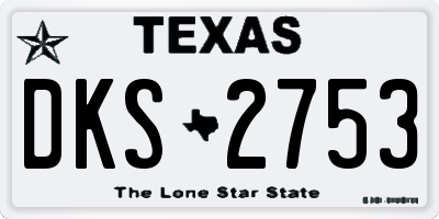 TX license plate DKS2753