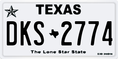 TX license plate DKS2774