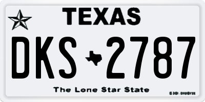 TX license plate DKS2787
