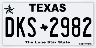 TX license plate DKS2982