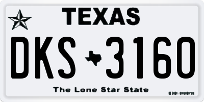 TX license plate DKS3160