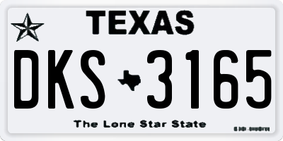 TX license plate DKS3165