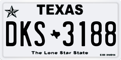 TX license plate DKS3188
