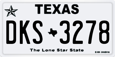 TX license plate DKS3278