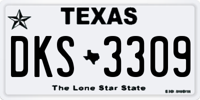 TX license plate DKS3309