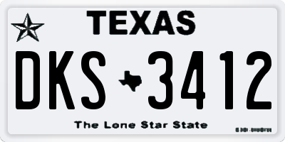 TX license plate DKS3412
