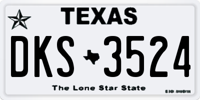 TX license plate DKS3524