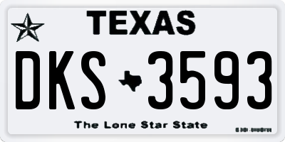 TX license plate DKS3593