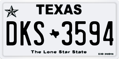 TX license plate DKS3594
