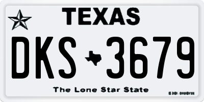 TX license plate DKS3679
