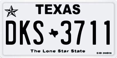TX license plate DKS3711