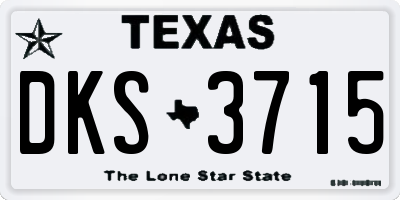 TX license plate DKS3715