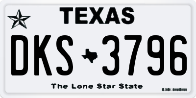 TX license plate DKS3796