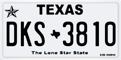 TX license plate DKS3810