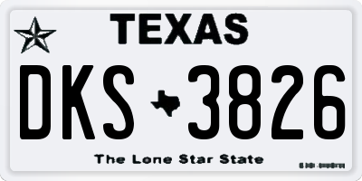 TX license plate DKS3826