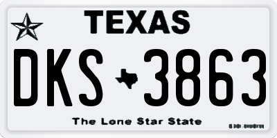 TX license plate DKS3863