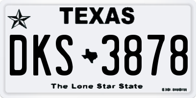 TX license plate DKS3878