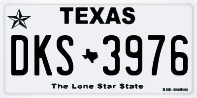 TX license plate DKS3976