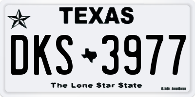 TX license plate DKS3977