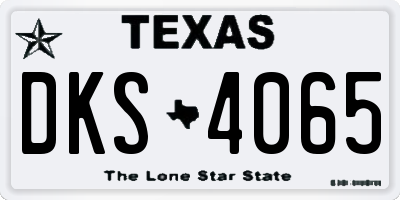 TX license plate DKS4065