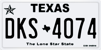 TX license plate DKS4074