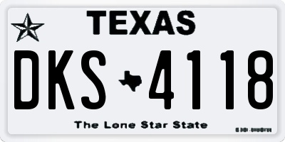 TX license plate DKS4118