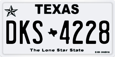 TX license plate DKS4228