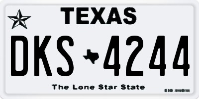 TX license plate DKS4244