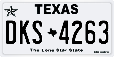 TX license plate DKS4263