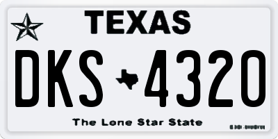TX license plate DKS4320
