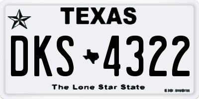 TX license plate DKS4322