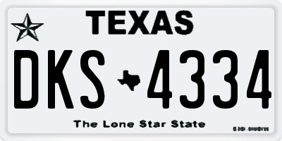 TX license plate DKS4334