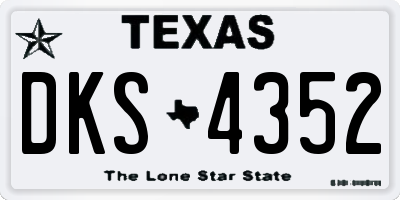 TX license plate DKS4352