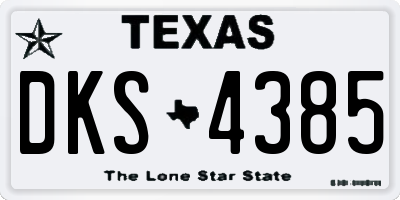 TX license plate DKS4385