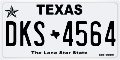 TX license plate DKS4564