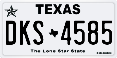 TX license plate DKS4585