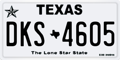 TX license plate DKS4605