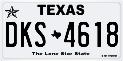 TX license plate DKS4618