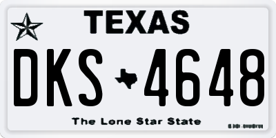 TX license plate DKS4648