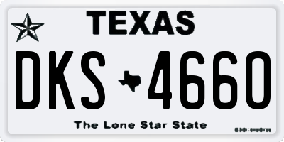 TX license plate DKS4660