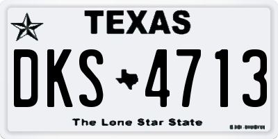 TX license plate DKS4713