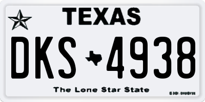 TX license plate DKS4938