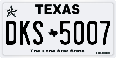 TX license plate DKS5007