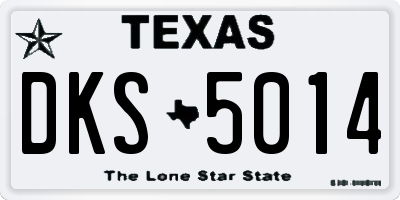 TX license plate DKS5014