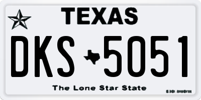 TX license plate DKS5051