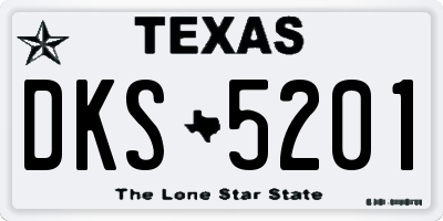 TX license plate DKS5201