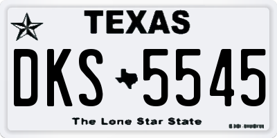 TX license plate DKS5545