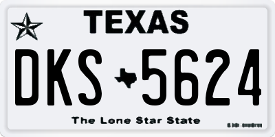 TX license plate DKS5624